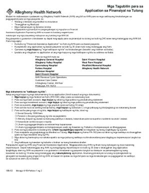 Mga Tagubilin para sa Application sa Pinansiyal na Tulong.